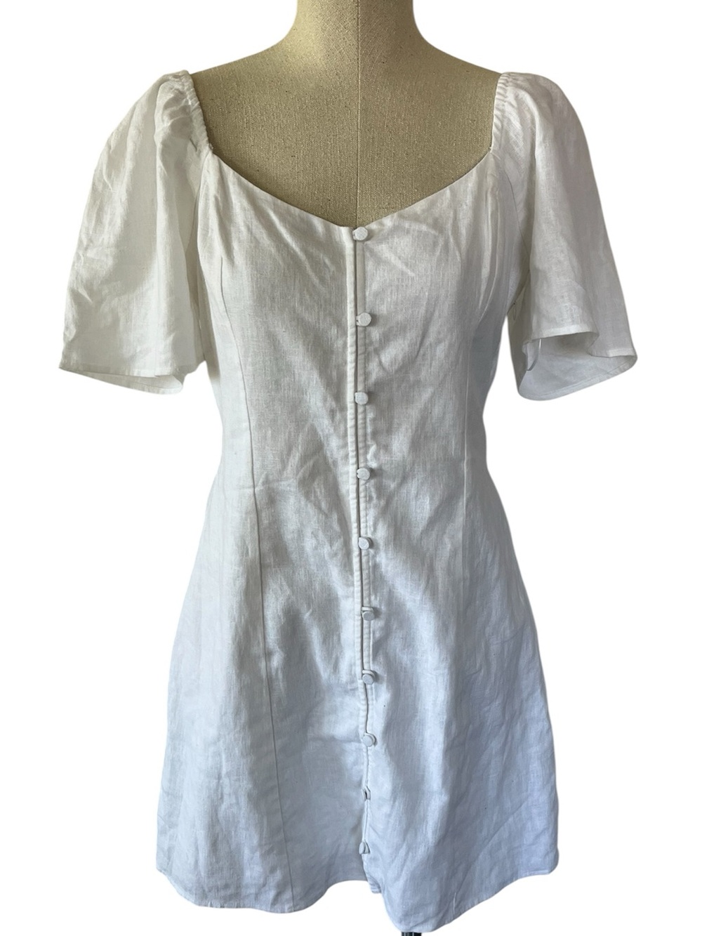 NWT Abercrombie & Fitch White Mini Linen Dress